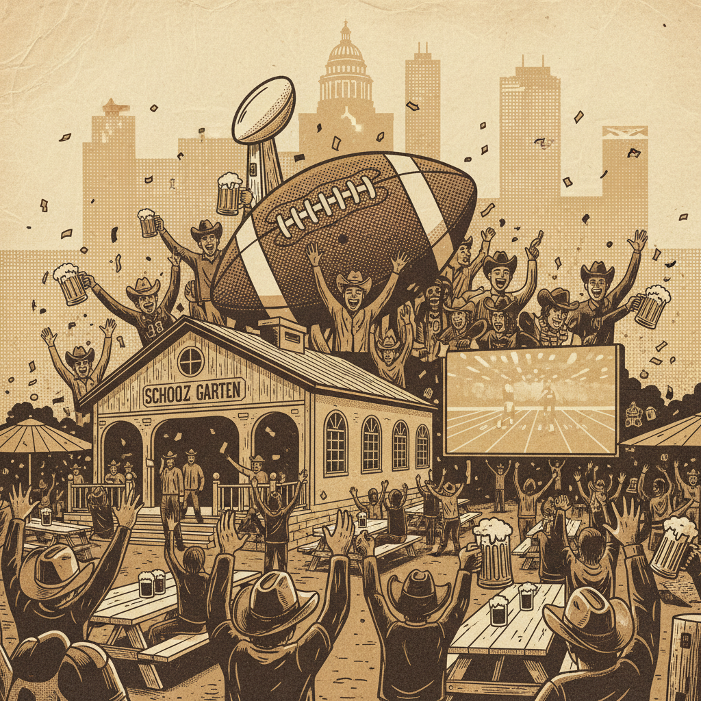 Super Bowl Watch Party at Scholz Garten